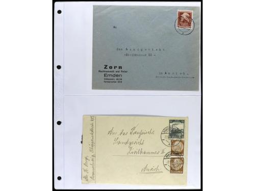 ✉ 1934-1940. COLECCIÓN DE 115 cartas con interesantes franqu