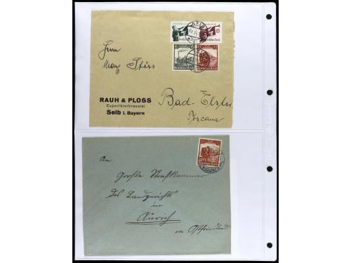 ✉ 1934-1940. COLECCIÓN DE 115 cartas con interesantes franqu