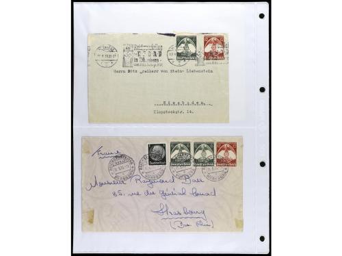 ✉ 1934-1940. COLECCIÓN DE 115 cartas con interesantes franqu