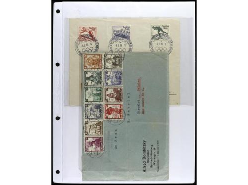 ✉ 1934-1940. COLECCIÓN DE 115 cartas con interesantes franqu