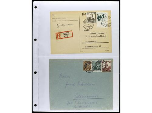 ✉ 1934-1940. COLECCIÓN DE 115 cartas con interesantes franqu