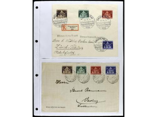 ✉ 1934-1940. COLECCIÓN DE 115 cartas con interesantes franqu