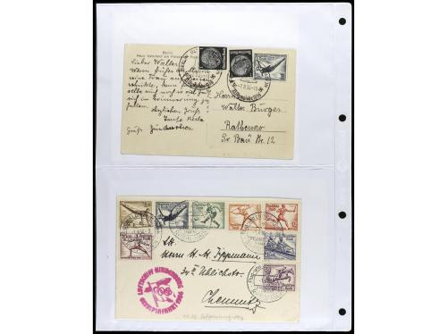 ✉ 1934-1940. COLECCIÓN DE 115 cartas con interesantes franqu