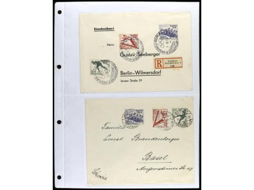 ✉ 1934-1940. COLECCIÓN DE 115 cartas con interesantes franqu