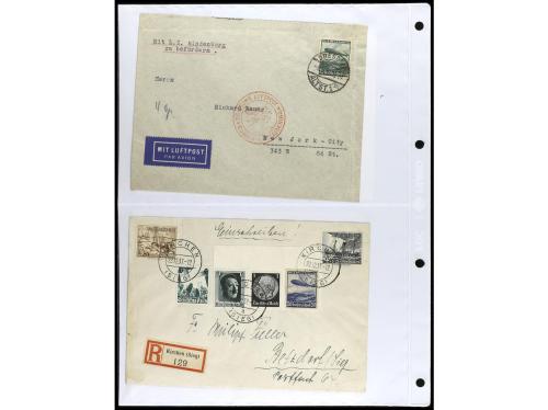 ✉ 1934-1940. COLECCIÓN DE 115 cartas con interesantes franqu