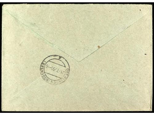 ✉ ALEMANIA. Mi. 61/63. 1950. BERLÍN a OBERLINGEN. SERIE COMP