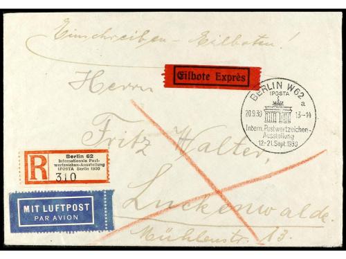 ✉ ALEMANIA. Mi. BK-1. 1930. BERLÍN a LUCKENWALDE. HB en cart