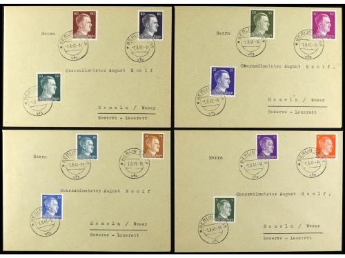 ✉ Mi. 781/98, 799A/ 802A. 1941-42 (1-8, 20-3). SERIE COMPLET