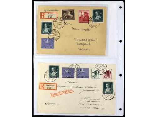 ✉ ALEMANIA. 1938-45. conjunto de 147 con diversos franqueos.