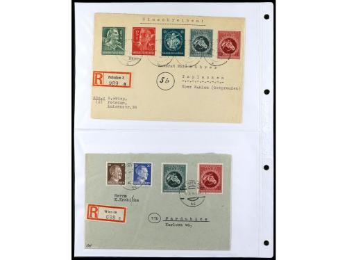 ✉ ALEMANIA. 1938-45. conjunto de 147 con diversos franqueos.