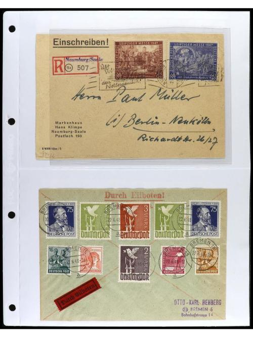 ✉ ALEMANIA. 1938-48. BIZONA. ZONA SOVIÉTICA, OCUPACIONES. Co