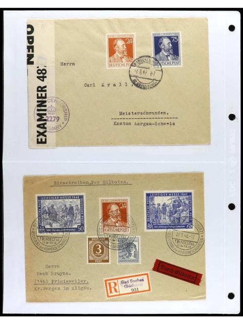 ✉ ALEMANIA. 1938-48. BIZONA. ZONA SOVIÉTICA, OCUPACIONES. Co