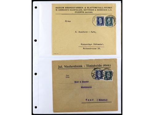 ✉ ALEMANIA. 1912-1933. Conjunto de 92 cartas con diversos fr