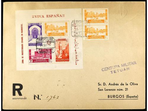 ✉ MARRUECOS. 1934. Conjunto de seis cartas circuladas. 