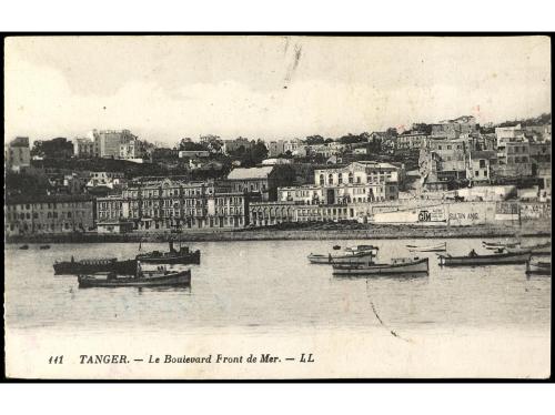 ✉ MARRUECOS. 1936. TETUÁN a LONDRES. Tarjeta Postal con sell