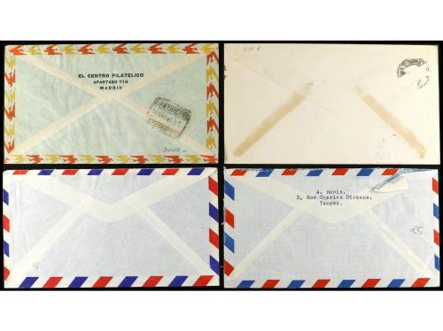 ✉ COLONIAS ESPAÑOLAS: TANGER. 1934-52. Conjunto de 4 cartas.