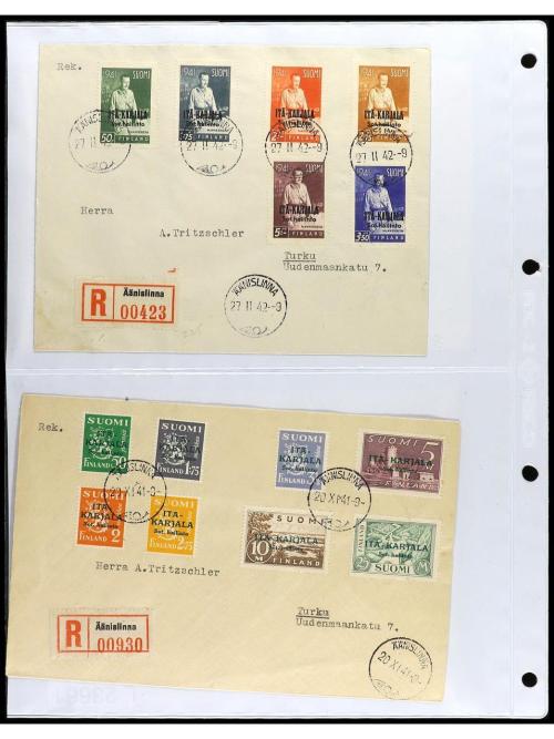 ✉ FINLANDIA. 1938-56. Conjunto de 13 cartas. 