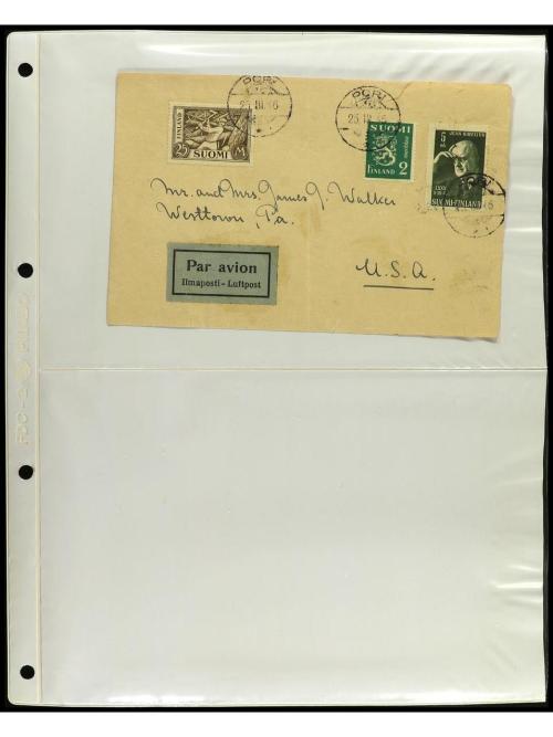 ✉ FINLANDIA. 1938-56. Conjunto de 13 cartas. 