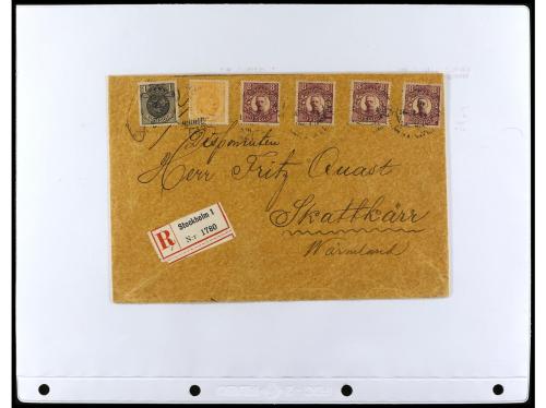 ✉ SUECIA. 1920-45. Conjunto de 17 cartas. 