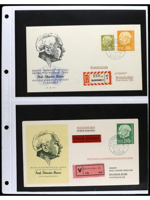 ✉ SARRE. 1920. Conjunto de 37 cartas con diversos franqueos 