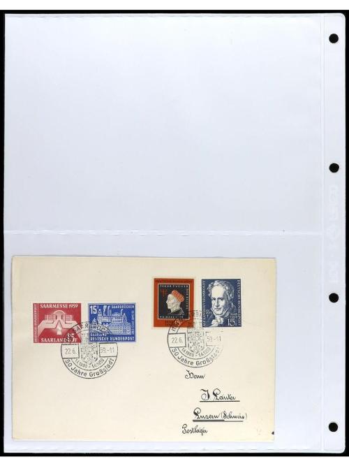 ✉ SARRE. 1920. Conjunto de 37 cartas con diversos franqueos 