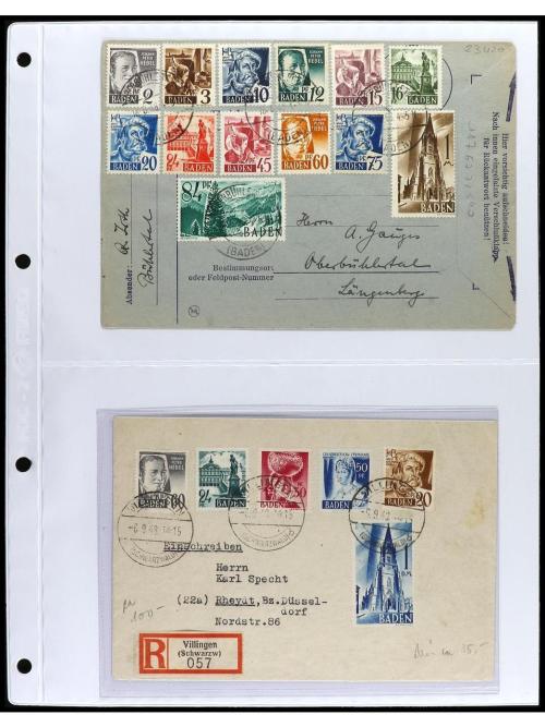 ✉ SARRE. 1920. Conjunto de 37 cartas con diversos franqueos 