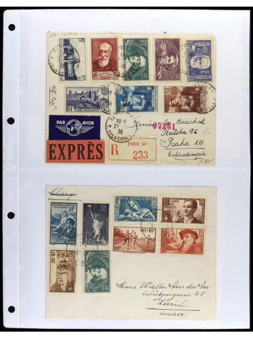 ✉ FRANCIA. 1924-1958. Conjunto de 50 cartas circuladas, prec