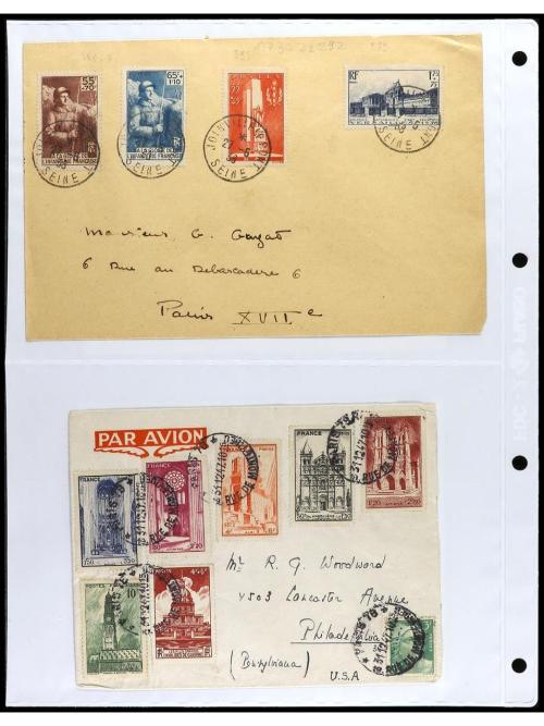 ✉ FRANCIA. 1924-1958. Conjunto de 50 cartas circuladas, prec