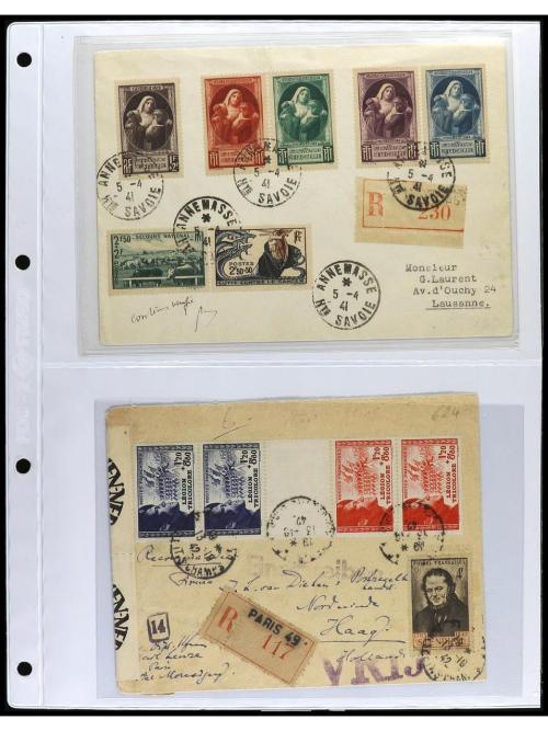 ✉ FRANCIA. 1924-1958. Conjunto de 50 cartas circuladas, prec