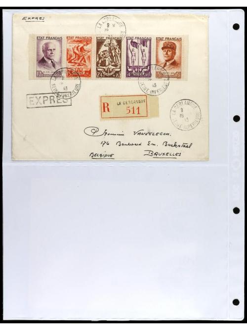 ✉ FRANCIA. 1924-1958. Conjunto de 50 cartas circuladas, prec