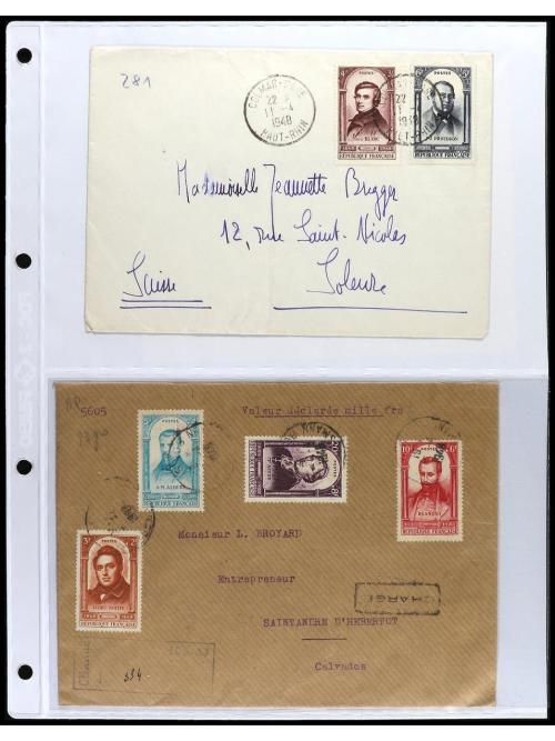 ✉ FRANCIA. 1924-1958. Conjunto de 50 cartas circuladas, prec