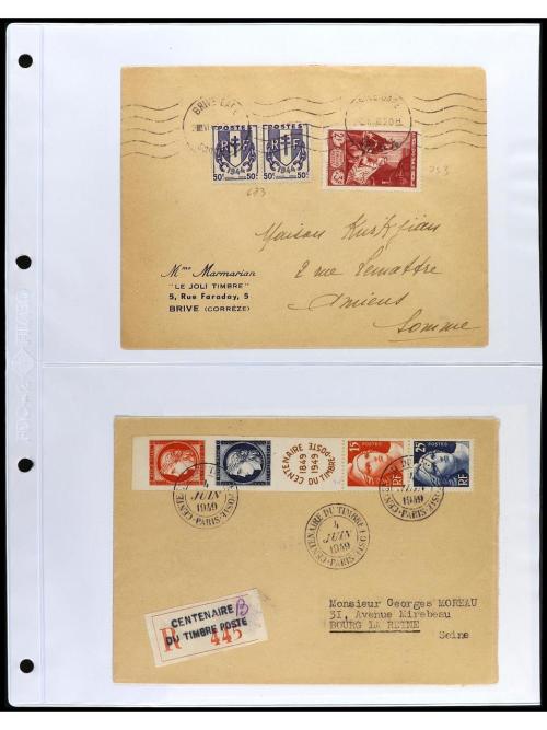 ✉ FRANCIA. 1924-1958. Conjunto de 50 cartas circuladas, prec