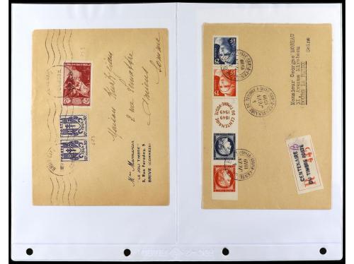 ✉ FRANCIA. 1924-1958. Conjunto de 50 cartas circuladas, prec