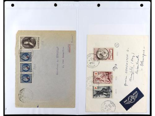 ✉ FRANCIA. 1924-1958. Conjunto de 50 cartas circuladas, prec