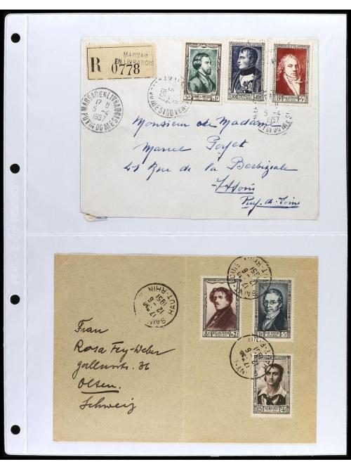 ✉ FRANCIA. 1924-1958. Conjunto de 50 cartas circuladas, prec