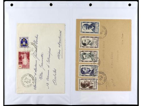 ✉ FRANCIA. 1924-1958. Conjunto de 50 cartas circuladas, prec