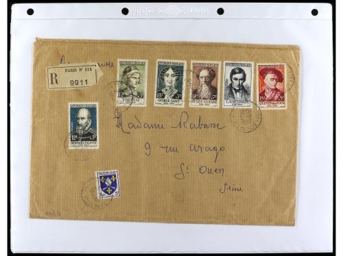 ✉ FRANCIA. 1924-1958. Conjunto de 50 cartas circuladas, prec