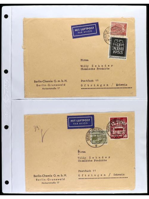 ✉ ALEMANIA ORIENTAL: REPUBLICA DEMOCRATICA. 1949-60. Conjunt