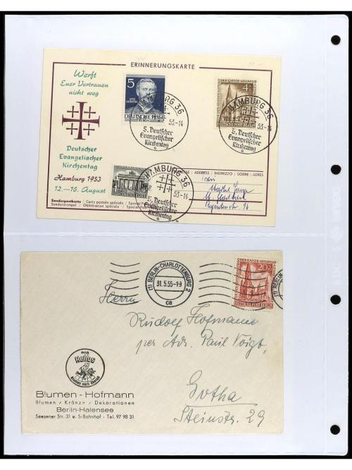 ✉ ALEMANIA ORIENTAL: REPUBLICA DEMOCRATICA. 1949-60. Conjunt