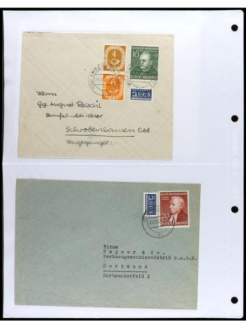 ✉ ALEMANIA. 1950-55. OCCIDENTAL. Conjunto de 38 cartas con d