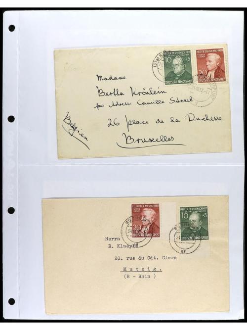 ✉ ALEMANIA. 1950-55. OCCIDENTAL. Conjunto de 38 cartas con d