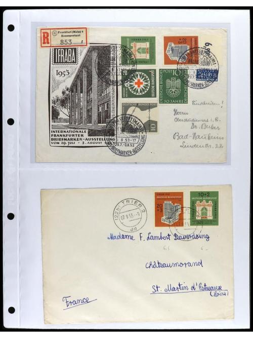 ✉ ALEMANIA. 1950-55. OCCIDENTAL. Conjunto de 38 cartas con d