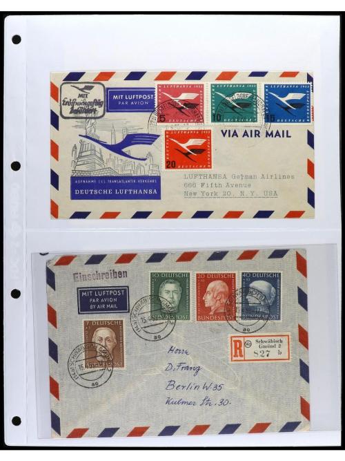 ✉ ALEMANIA. 1950-55. OCCIDENTAL. Conjunto de 38 cartas con d