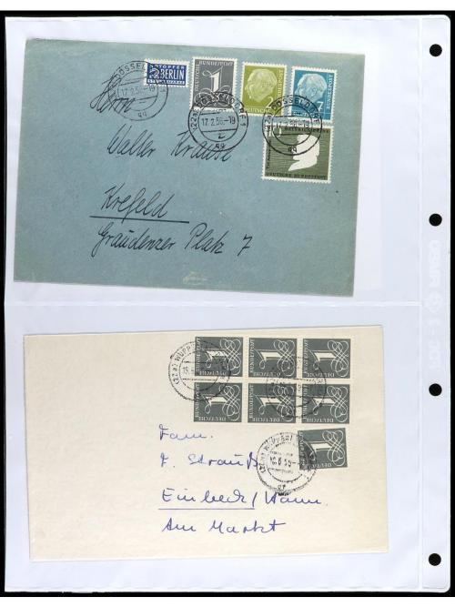 ✉ ALEMANIA. 1950-55. OCCIDENTAL. Conjunto de 38 cartas con d