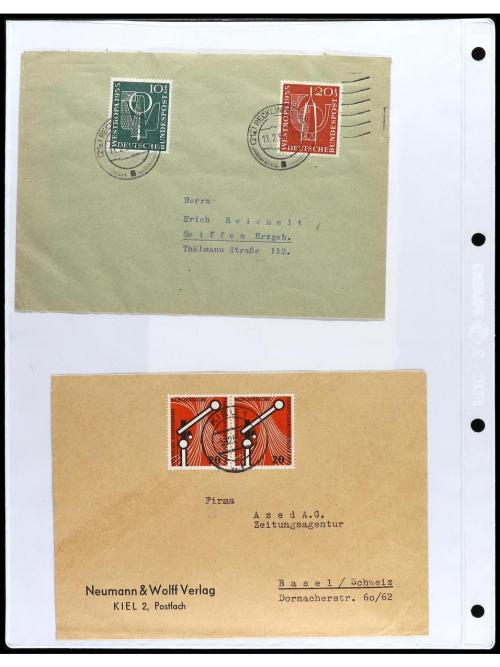 ✉ ALEMANIA. 1950-55. OCCIDENTAL. Conjunto de 38 cartas con d