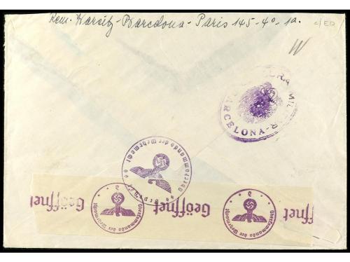 ✉ ESPAÑA. Ed. 890, 894/5 y 904/07. 1940. BARCELONA a ALEMANI