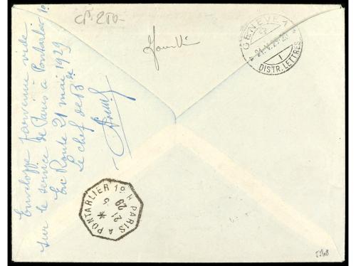 ✉ FRANCIA. Yv. 257A. 1929. LE HAVRE a SUIZA. 2 Fr. (+ 5 Fr.)