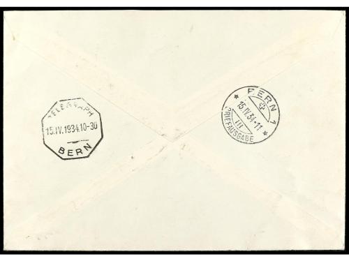 ✉ FRANCIA. Yv. 256, 249/51, 268. 1934. PARÍS a SUIZA. Precio