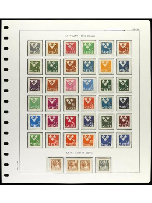 LOTES y COLECCIONES. 1939/1968. SUECIA. SERIE BÁSICA. 2 hoja