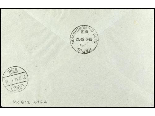 ✉ ESPAÑA. Ed. 650/54. 1931. BARCELONA a ALEMANIA. Serie comp